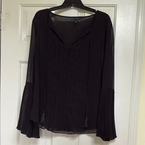 White House Black Market Black Bell Sleeve Blouse